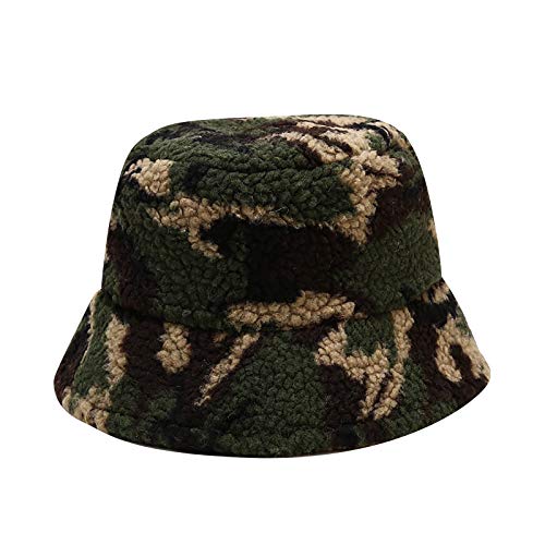 Muium(TM) Winter Fischerhut Bucket Hat Camouflage Druck Schlapphut Warmer Fischerhut Eimerhut Plüsch Mütze Niedlich, Modisch, Warm, Gemütlich von Muium(TM)