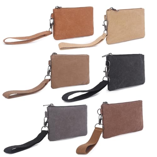 Muka 6 Pack Mini-Armi-Make-up-Beutel, süße kleine Leinwandtasche, 5-1/2 "x 3-1/2" Reißverschlussmünze von Muka