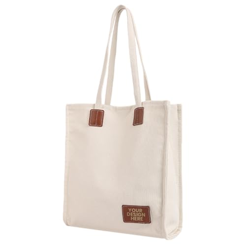 Muka Personalisierbare Schultertasche aus Segeltuch, Name oder Logo, zweifarbig, mit Tasche von Muka