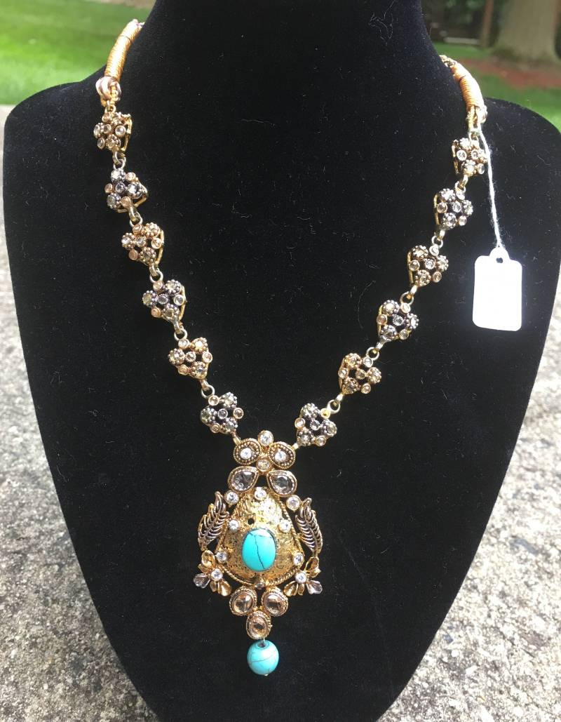 Türkis Kundan Gold Vergoldet Satz von MukhtalefJewelry