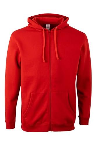 Mukua Unisex Sf270u Kapuzenpullover mit Reißverschluss, Rot, XXL von Mukua