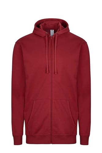 Mukua Unisex Sf270u Kapuzenpullover mit Reißverschluss, Scharlachrot, XXL von Mukua