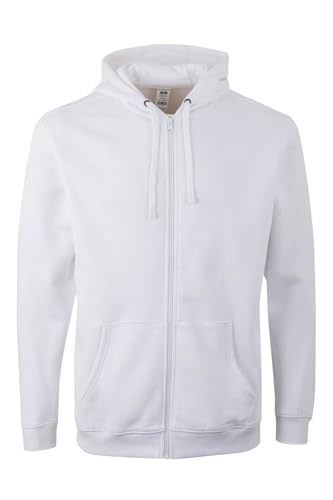 Mukua Unisex Sf270u Kapuzenpullover mit Reißverschluss, weiß, L von Mukua