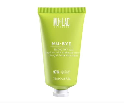 Mulac Cosmetics MU-BYE SMOOTHY OIL Öl Milchgel Make-up Entferner mit Bio-Sonnenblumenöl Vegan 75 ml von Mulac