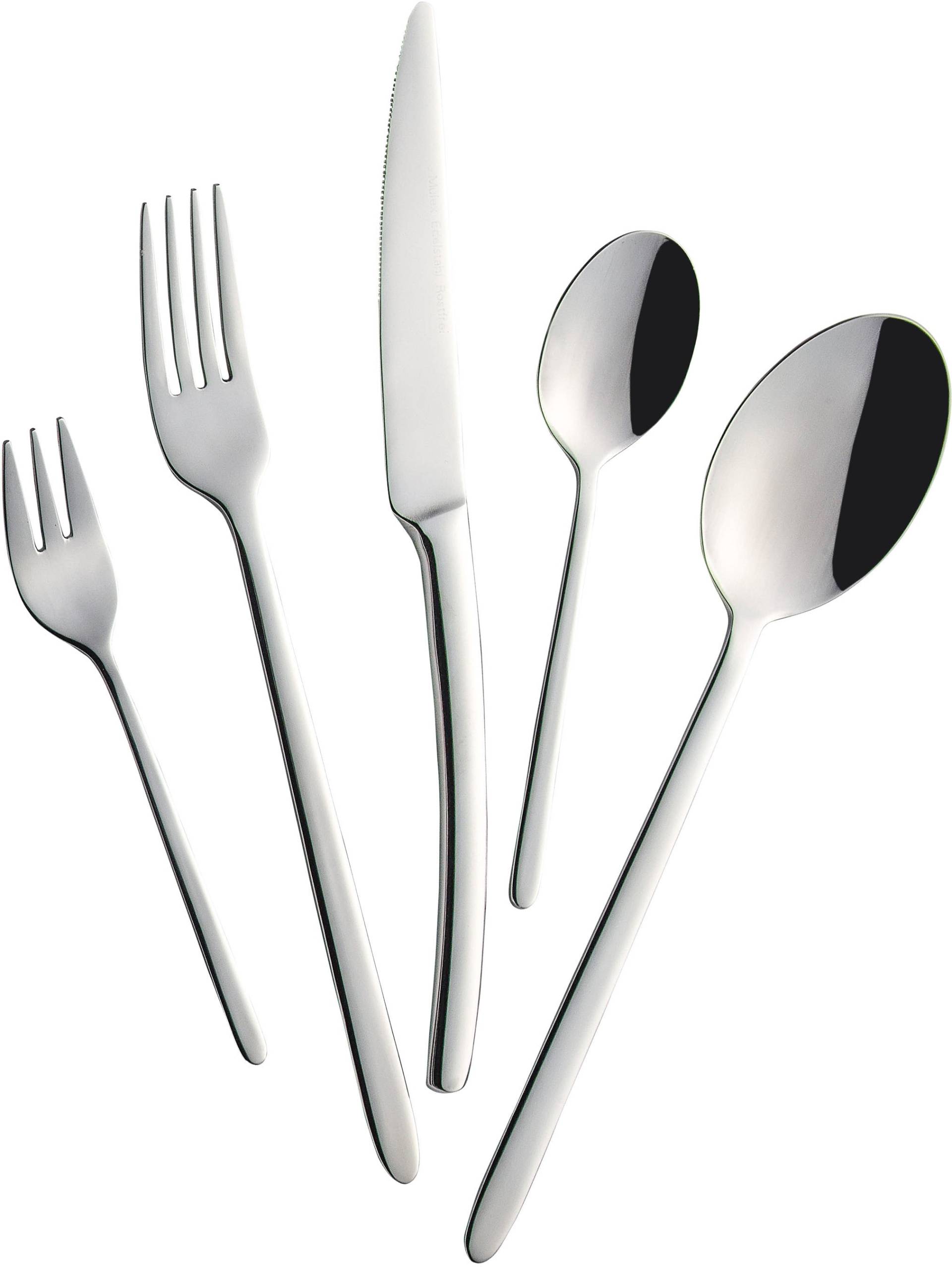 Mulex Besteck-Set "Pasadena" lang und schlank mit fließenden Übergängen von Mulex