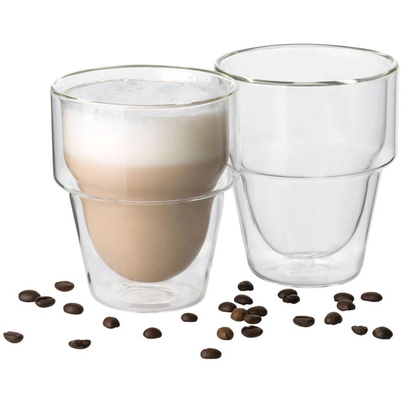 Mulex Latte-Macchiato-Glas "Mulex Gläser Set Duo Small" doppelwandiges Trinkglas ideal f. Kaffee, Cappuccino, Latte Macchiatto von Mulex