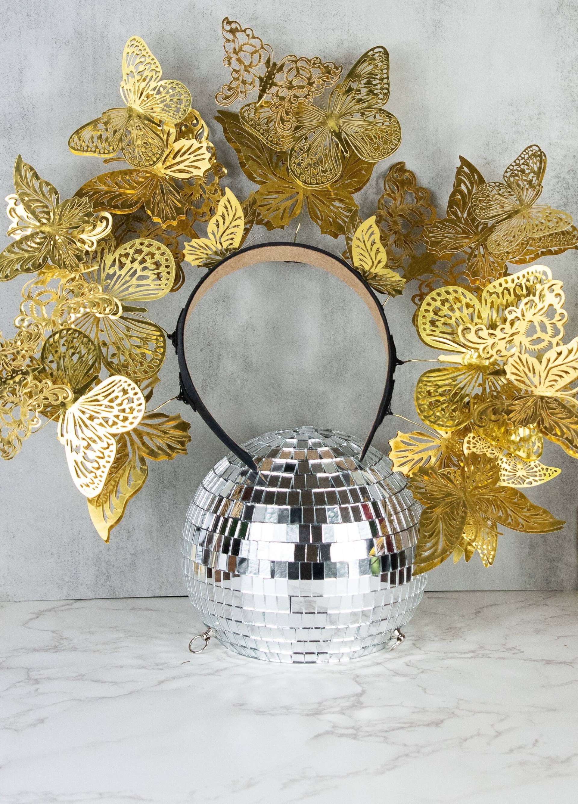 Gold Schmetterling Kopfschmuck - Custom Quinceanera Krone Derby Fascinator Halloween Kostüm Renaissance Karneval von MuliebrityMade