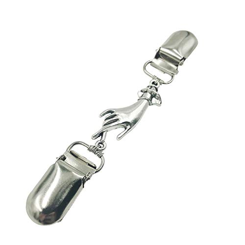 Mulitigy Cardigan-Clip, Hände-Clips für Kleidung für Frauen, Pullover, Clips mit Kette, Nylon, Ohne Edelstein von Mulitigy