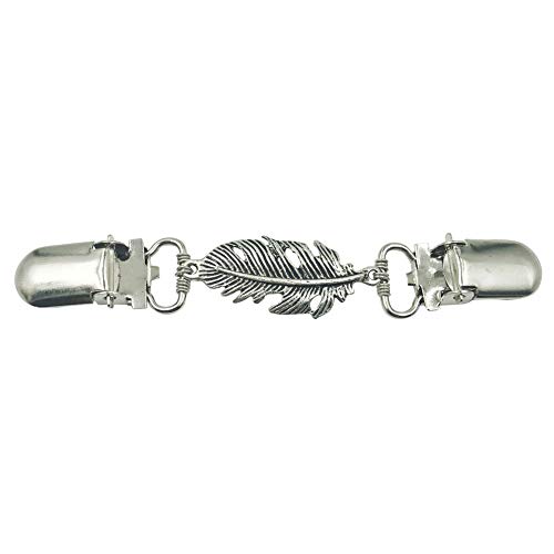 Cardigan-Clip Jahrgang Blatt Pullover Clip Feder Hemd-Clips für Frauen für den Rücken von Mulitigy