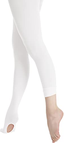 Mulnall Ballettstrumpfhose für Mädchen und Damen - Weiß, 14-18 Jahre, Einfarbig, Atmungsaktiv, Dehnbar, Tanzstrumpfhose mit Loch, Kinder, Ballet Tights von Mulnall