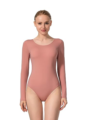 Mulnall Damen Basic Dance Trikot Langarm Gymnastik Tanzbekleidung Team Kurzarm Ballett Trikot Tank Top Ärmellose Trikot Leotard(UK4028-22-S) von Mulnall