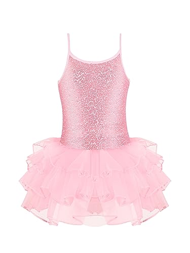 Mulnall Mädchen Paillette Trikot Sparkly Strap Ballett Trikots Tutu Kleid Ballerina Outfit Tanz Kostüm für Kinde(40412-08-XL) von Mulnall