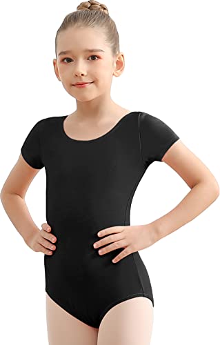 Mulnall Mädchen Team Basic Kurzarm Tanztrikots für Ballett Kinder Baumwolle Turntrikots Tanz Outfit für Frauen Kleinkinder Tanzbekleidung(3027-06-L) von Mulnall