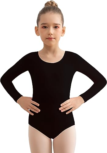 Mulnall Mädchen Team Basic Langarm Tanztrikots für Ballett Kinder Baumwolle Turntrikots Tanz Outfit für Frauen Kleinkinder Tanzbekleidung(3028-06-L) von Mulnall