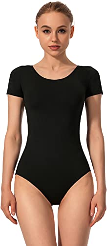 Mulnall Tanztrikot für Damen Ballett Kurzarm Gymnastik Tanzbekleidung Team Basic Erwachsene Gymnastikanzug Trikot Leotard(UK4027-06-L) von Mulnall