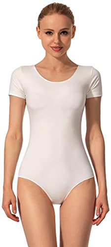 Mulnall Tanztrikot für Damen Ballett Kurzarm Gymnastik Tanzbekleidung Team Basic Erwachsene Gymnastikanzug Trikot Leotard(UK4027-07-S) von Mulnall