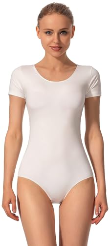Mulnall Tanztrikot für Damen Ballett Kurzarm Gymnastik Tanzbekleidung Team Basic Erwachsene Gymnastikanzug Trikot Leotard(UK4027-07-S) von Mulnall