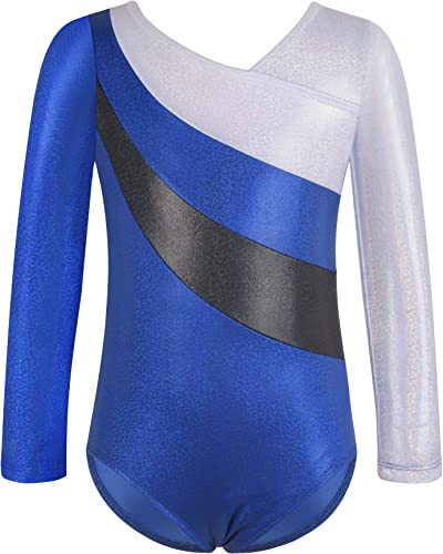 Mulnall Turnanzug Mädchen Langärmelig Gymnastikanzug Mädchen Kinder Gymnastikanzug Klassisch Trikot Gymnastik Training Dancewear für Mädchen 2-10 Jahre(5901-05-150) von Mulnall