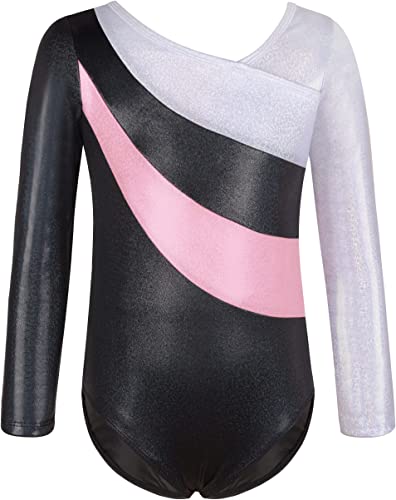 Mulnall Turnanzug Mädchen Langärmelig Gymnastikanzug Mädchen Kinder Gymnastikanzug Klassisch Trikot Gymnastik Training Dancewear für Mädchen 2-10 Jahre(5901-06-110) von Mulnall