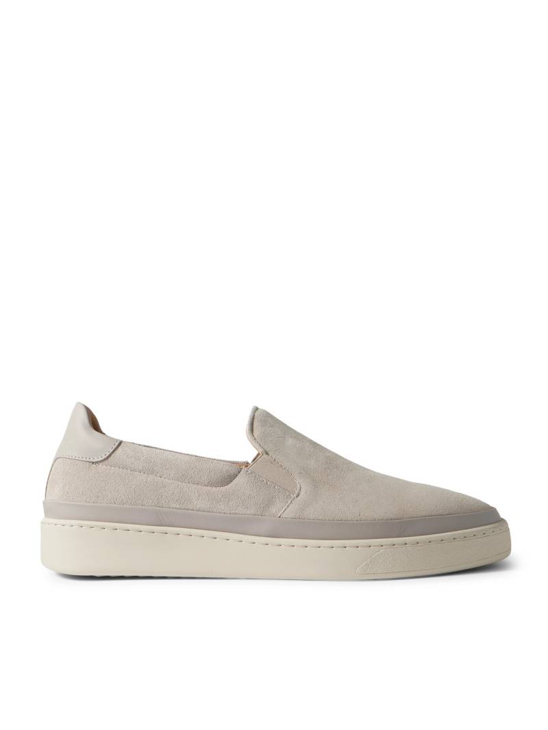 Mulo - Leather-Trimmed Suede Slip-On Sneakers - Men - Neutrals - UK 8 von Mulo