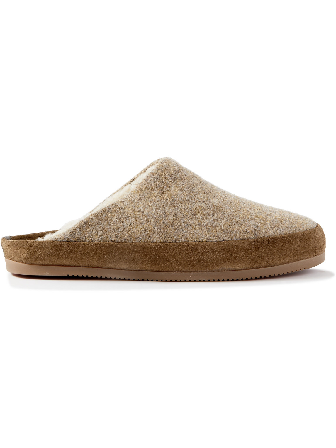 Mulo - Suede-Trimmed Shearling-Lined Recycled-Wool Slippers - Men - Brown - UK 8.5 von Mulo