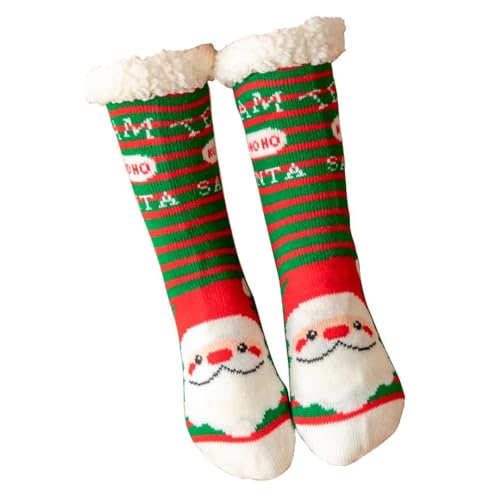 Mulor Weihnachts hausschuhsocken Wadenlänge Kuschelsocken Unisex mit rutschfesten Grippern Fleece Futter Weihnachtsgeschenke von Mulor