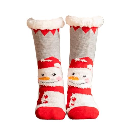 Mulor Weihnachts hausschuhsocken Wadenlänge Kuschelsocken Unisex mit rutschfesten Grippern Fleece Futter Weihnachtsgeschenke von Mulor