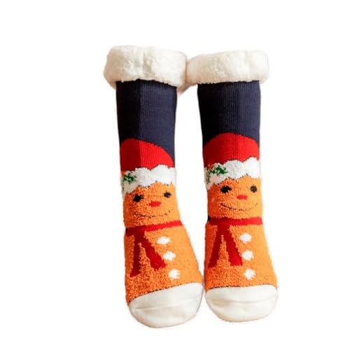 Mulor Weihnachts hausschuhsocken Wadenlänge Kuschelsocken Unisex mit rutschfesten Grippern Fleece Futter Weihnachtsgeschenke von Mulor
