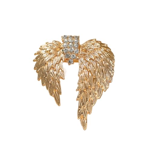 MultiLux Goldfarbene Flügel-Brosche, Schutzengel-Flügel, Zirkonia, Brosche, Schalhalter, für Frauen, Geschenk MultiLux Goldfarbene Flügel-Brosche, Schutzengel-Flügel, Zirkonia, Brosche, Schalhalter, für Frauen, Geschenk von MultiLux