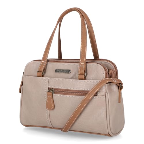 MultiSac Caldwell Damen Satchel Tote Crossbody Umhängetasche, Biscotti/Hazelnut von MultiSac