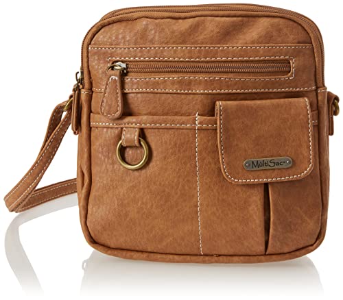 MultiSac Damen North South Mini-umhängetasche mit Reißverschluss Tasche, Camel von MultiSac