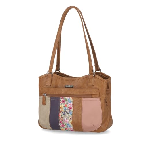 MultiSac Damen Oakland Tote, Camel Patchwork von MultiSac