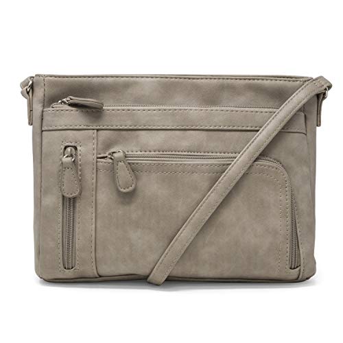 MultiSac Damen Summerville East West Crossbody Bag Umhängetasche, Pilz (Vintage Nappa) von MultiSac