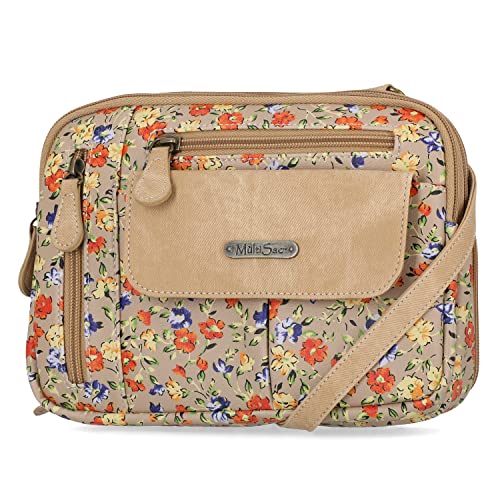 MultiSac Damen Zippy Tasche mit 3 Fächern Crossbody, Avalon Floral von MultiSac