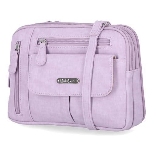 MultiSac Damen Zippy Umhängetasche mit 3 Fächern Cross-Body, Digitaler Lavendel von MultiSac