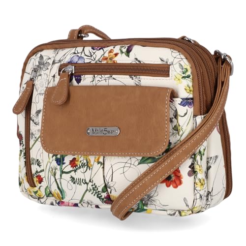 MultiSac Damen Zippy Umhängetasche mit 3 Fächern Cross-Body, Vienna Floral von MultiSac