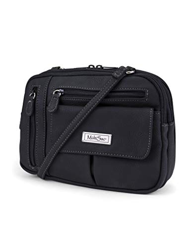 MultiSac Damen Zippy Triple Compartment Crossbody Bag Schultertasche, schwarz MultiSac Damen Zippy Triple Compartment Crossbody Bag Schultertasche, schwarz von MultiSac