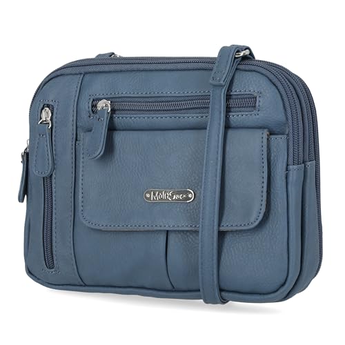 MultiSac Damen Zippy Umhängetasche mit 3 Fächern Crossbody, Denim von MultiSac