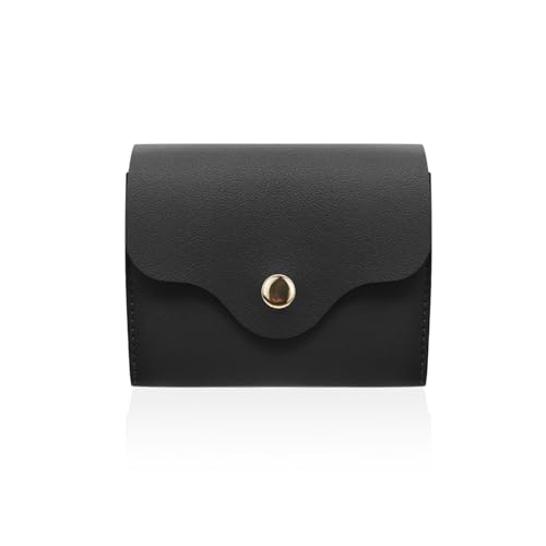 MultiValue Damen Münzgeldbörse, schlanke weiche Ledergeldbörse, Bifold Design, kompakte Damengeldbörse mit Schnappverschluss, einfarbig, Mini-Geldbörse zum Aufbewahren von Münzen, Bargeld, Karten, von MultiValue