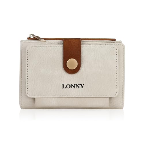 MultiValue Geldbörse Damen, Multischlitz Card Holder Weich PU Leder Portemonnaie Damen mit Verstellbarem Druckknopf ID-Fenster (Weiß) von MultiValue