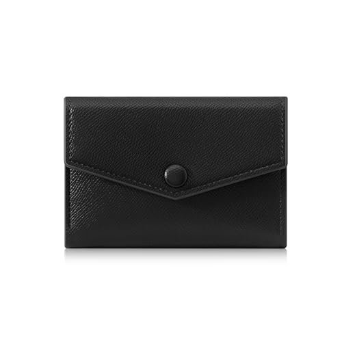 MultiValue Geldbörse Damen Klein, Trifold Portemonnaie Damen mit ID-Fenster, PU Leder Card Holder mit 8 Kartenfäche (Schwarz) von MultiValue
