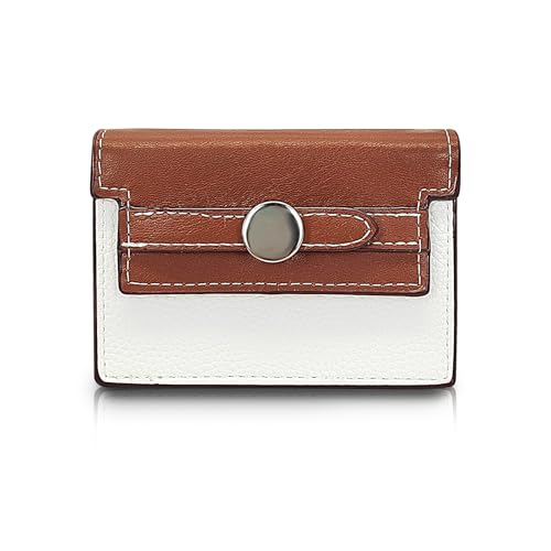 MultiValue Kreditkartenetui, Schnappverschluss, Leder, Kreditkartenetui, kompaktes Kartenetui, Halter für Damen, Visitenkartenetui mit 9 Kreditkartenfächern und 2 Geldfächern, weiß, S, Modern von MultiValue