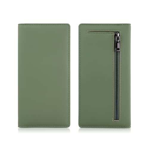 MultiValue RFID-Geldbörsen für Damen, Bifold PU Leder Lange RFID-blockierende Geldbörse Große Kapazität Damen Geldbörse Geldbörsen mit Ausweis-Fenster Münzfach Reißverschluss Kreditkartenhalter für von MultiValue