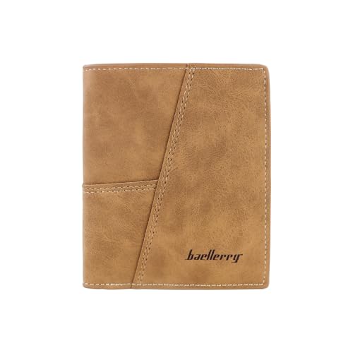 MultiValue Slim Wallet Herren, PU-Leder Card Holder Kompakt Geldbörse Herren mit ID-Fenster, Reißverschluss und Münzfach (Braun) von MultiValue