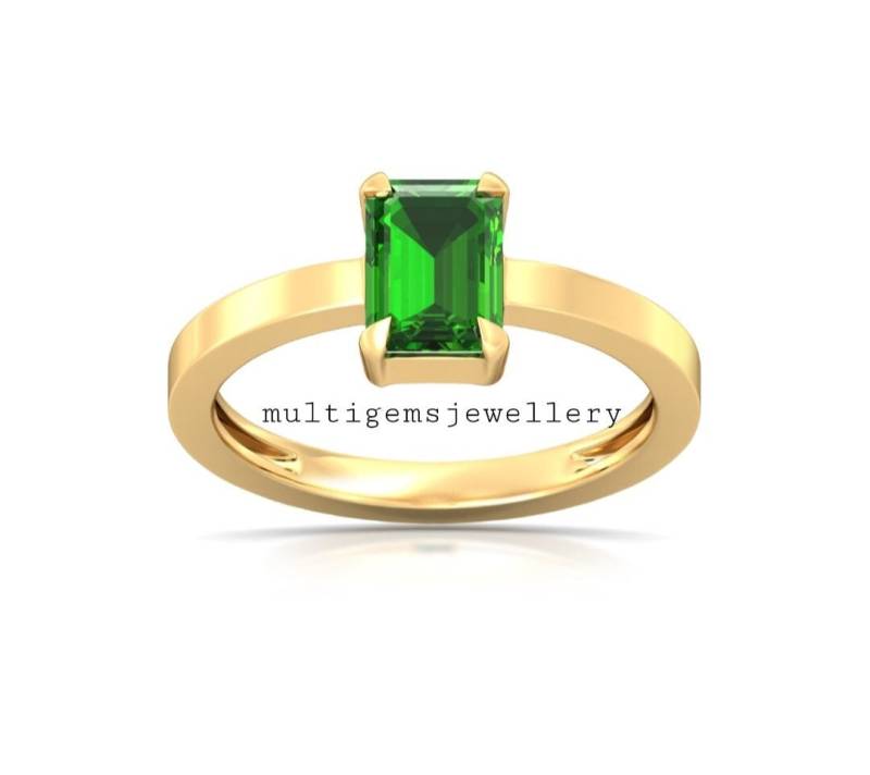Labor Erstellt Smaragd Ring | 925 Sterling Silber Im Vintage-Stil Handgemachte Grüne Edelstein Hochzeitstag Geschenk |Eleganter Schmuck von Multigemsjewellery