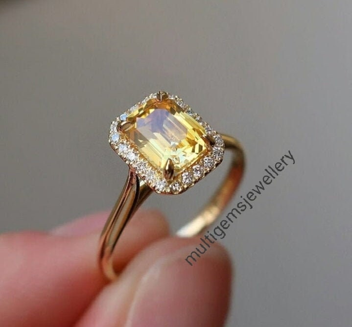 Schliff Gelber Citrin Quarz 925 Sterling Silber Edelstein Ring ~ Ovale Form Handgemachter Schmuck Citrinquarz November Geburtsstein von Multigemsjewellery