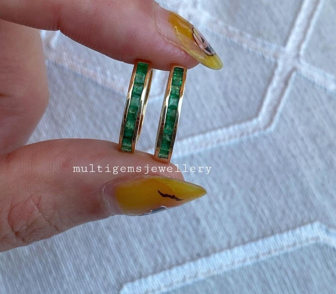 Smaragd Silber Ohrringe /925 Sterling Vergoldet Ohrring /Smaragd Eichhörnchen Edelstein /Silber Massiv Unter 200 Dollar von Multigemsjewellery