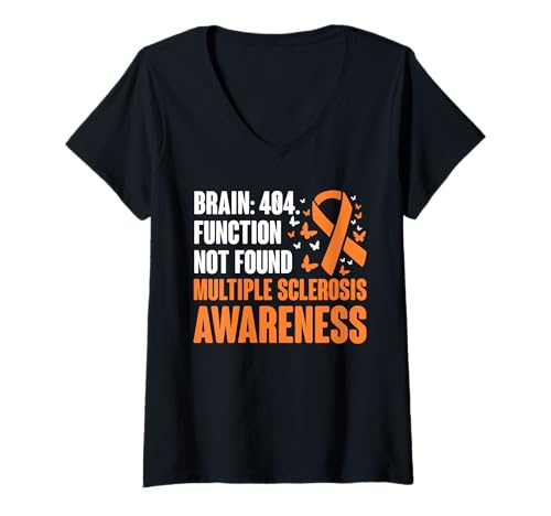 Damen Brain 404 Function Not Found MS Multiple Sclerosis T-Shirt mit V-Ausschnitt Damen Brain 404 Function Not Found MS Multiple Sclerosis T-Shirt mit V-Ausschnitt von Multiple Sklerose Bewusstsein Design Idee