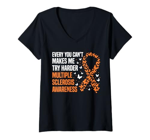 Damen Every You Cant Make Me MS Multiple Sclerosis Awareness T-Shirt mit V-Ausschnitt Damen Every You Cant Make Me MS Multiple Sclerosis Awareness T-Shirt mit V-Ausschnitt von Multiple Sklerose Bewusstsein Design Idee