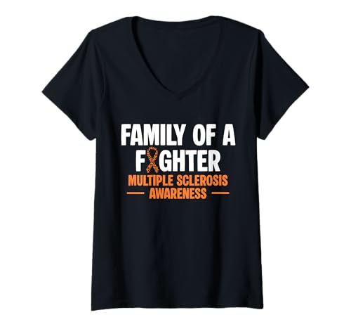 Damen Family Of Fighter MS Multiple Sclerosis Awareness T-Shirt mit V-Ausschnitt Damen Family Of Fighter MS Multiple Sclerosis Awareness T-Shirt mit V-Ausschnitt von Multiple Sklerose Bewusstsein Design Idee